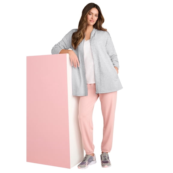 Roaman's Women's Plus Size Comfort  Fleece Zip Up Hoodie