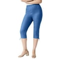 thumbnail image 1 of Roaman's Women's Plus Size Comfort Stretch Lace Up Capri Jean, 1 of 3
