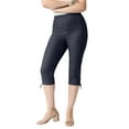 thumbnail image 1 of Roaman's Women's Plus Size Comfort Stretch Lace Up Capri Jean, 1 of 3