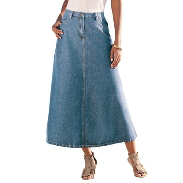 Roaman's Women's Plus Size Complete Cotton A-Line Skirt