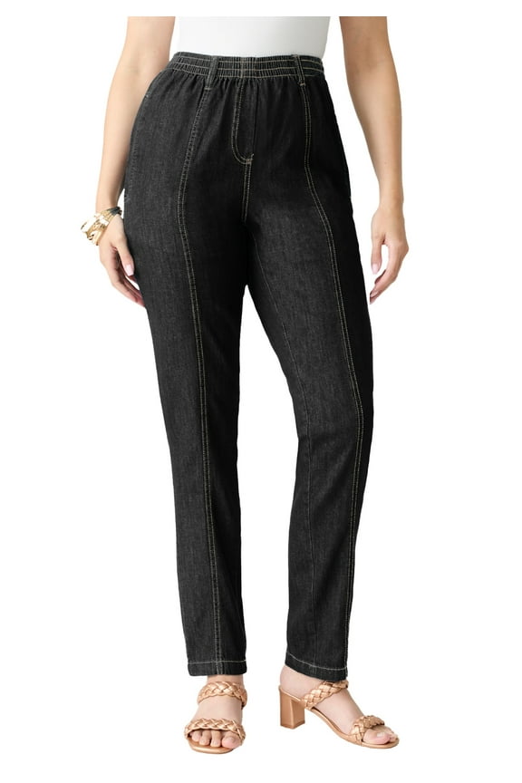 Women's Plus Size Tall Plus Size Easy-Wear Straight Leg Jean