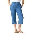 thumbnail image 1 of Roaman's Women's Plus Size Easy-Wear Straight Leg Capri, 1 of 4