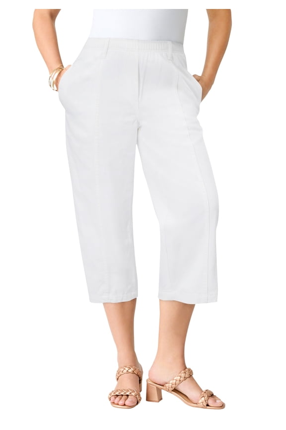 Women's Plus Size Easy-Wear Straight Leg Capri