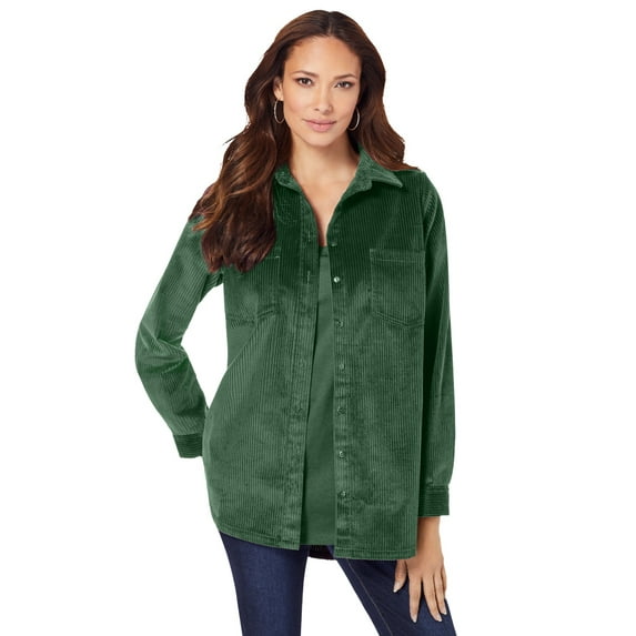 Roaman's Women's Plus Size Corduroy Big Shirt