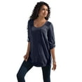 thumbnail image 1 of Roaman's Women's Plus Size Textured Lace-Trimmed Tunic, 1 of 5
