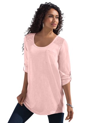 Romans - - Roamans ASSORTED Tess Crinkle Longline Shirt - Plus