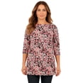 thumbnail image 1 of Roaman's Women's Plus Size Cotton Ultimate Boatneck Tunic With Side Slits, 1 of 6