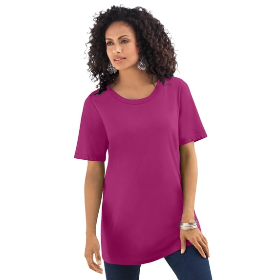 Roaman's Women's Plus Size Cotton Ultimate Crewneck Tee