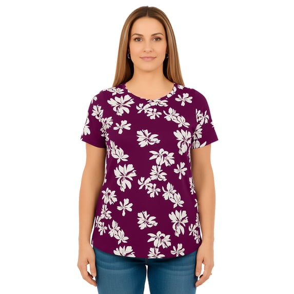 Roaman's Women's Plus Size Cotton Ultimate Crewneck Tee