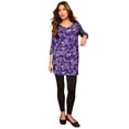 thumbnail image 1 of Roaman's Women's Plus Size Cotton Ultimate Long Sleeve V-Neck Tunic, 1 of 6