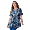 thumbnail image 1 of Roaman's Women's Plus Size Ultimate Cotton Crewneck Short Sleeve Swing Tee, 1 of 6