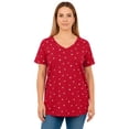 thumbnail image 1 of Roaman's Women's Plus Size Cotton Ultimate V-Neck Tee, 1 of 6
