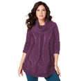 thumbnail image 1 of Roaman's Women's Plus Size Cowl Neck Cable Pullover Sweater, 1 of 3