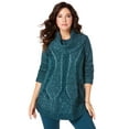 thumbnail image 1 of Roaman's Women's Plus Size Cowl Neck Cable Pullover Sweater, 1 of 3