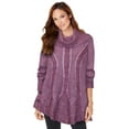 thumbnail image 1 of Roaman's Women's Plus Size Cowl Neck Cable Pullover, 1 of 5