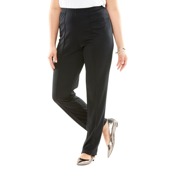 Roaman's Women's Plus Size Crease Front Knit Pant