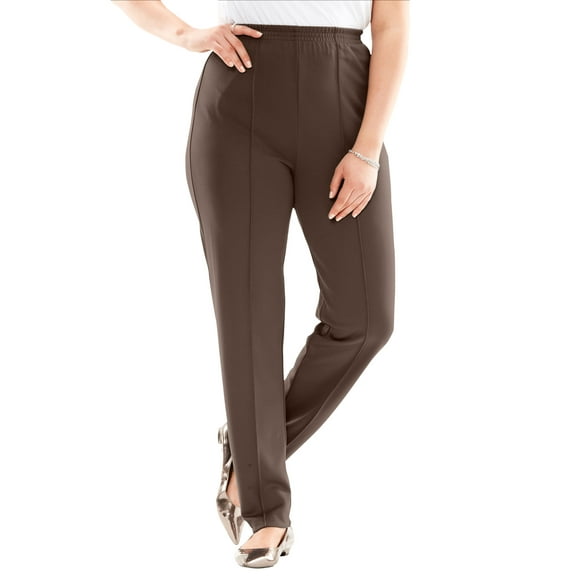 Roaman's Women's Plus Size Crease Front Knit Pant