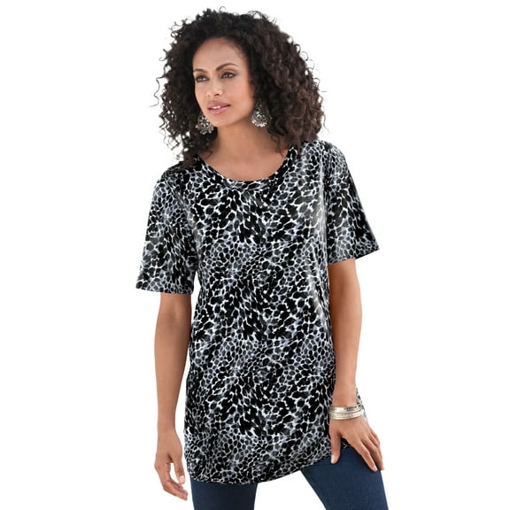 Roaman's Women's Plus Size Cotton Ultimate Crewneck Tee