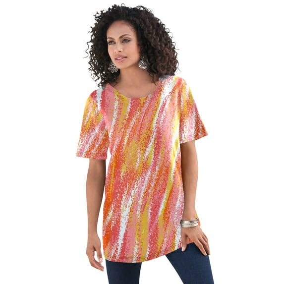 Roaman's Women's Plus Size Cotton Ultimate Crewneck Tee