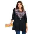 thumbnail image 1 of Roaman's Women's Plus Size Criss Cross Ultra Drape Swing Tunic, 1 of 2