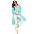 thumbnail image 1 of Roaman's Women's Plus Size Crochet Fringe Open-Front Bracelet-Sleeve Cardigan, 1 of 2