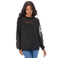 thumbnail image 1 of Roaman's Women's Plus Size Pullover Sweater With Cutout Detail, 1 of 6