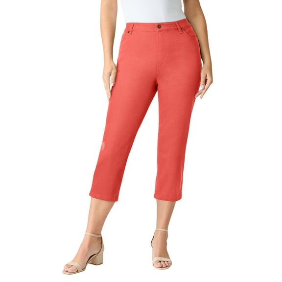 Roaman's Women's Plus Size Classic Stretch Capri Jean