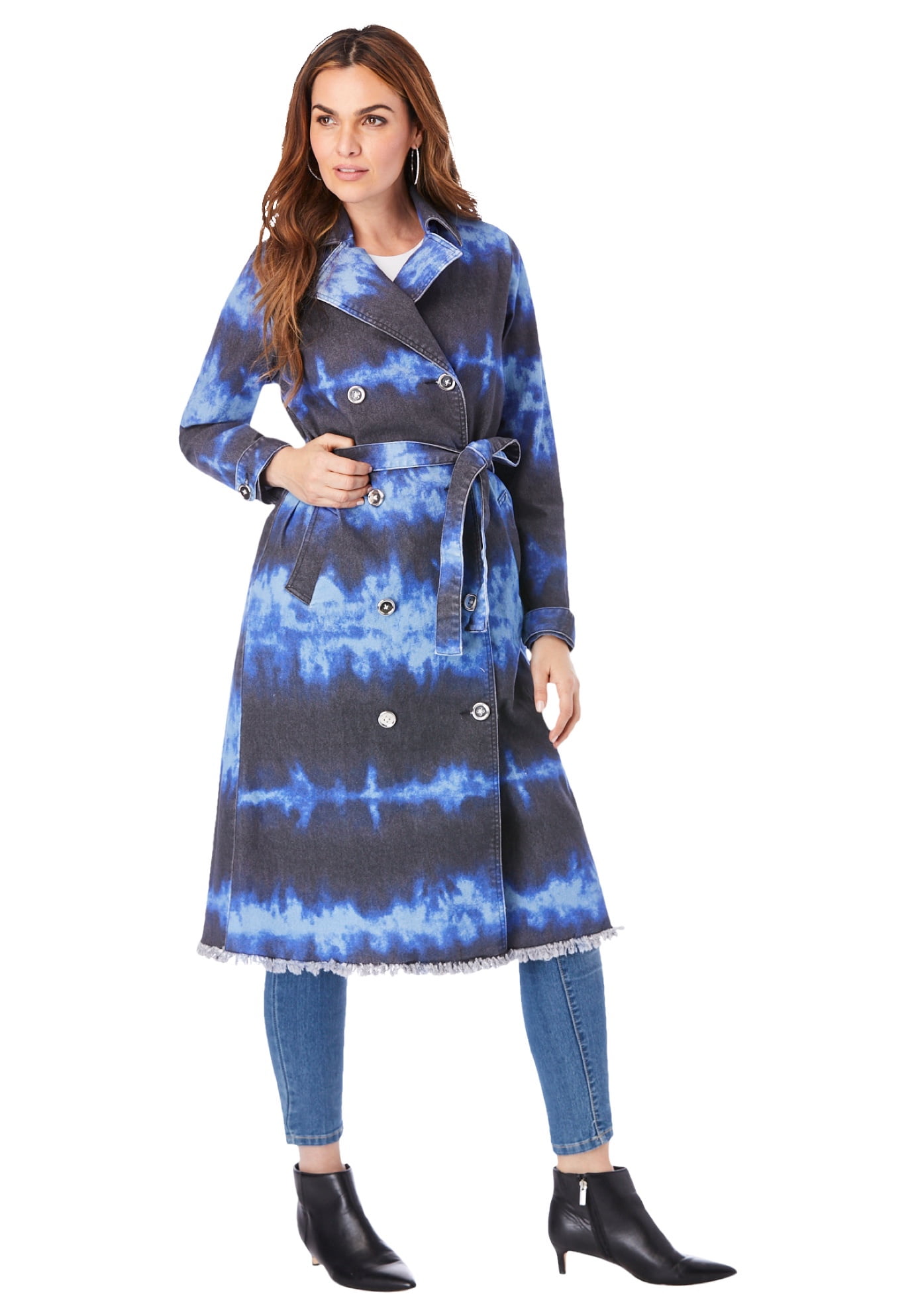 Denim duster deals coat plus size