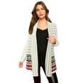 thumbnail image 1 of Roaman's Women's Plus Size Diamond Cage Cardigan Sweater, 1 of 3