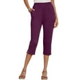thumbnail image 1 of Roaman's Women's Plus Size Petite Plus Size Soft Knit Pull-On Capri Pant, 1 of 6