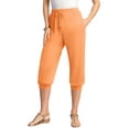 thumbnail image 1 of Roaman's Women's Plus Size Plus Size Soft Knit Capri Pant With Drawstring Waist, 1 of 5