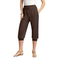 thumbnail image 1 of Roaman's Women's Plus Size Soft Knit Capri Pant With Drawstring Waist, 1 of 5