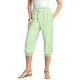 thumbnail image 1 of Roaman's Women's Plus Size Soft Knit Capri Pant With Drawstring Waist, 1 of 4
