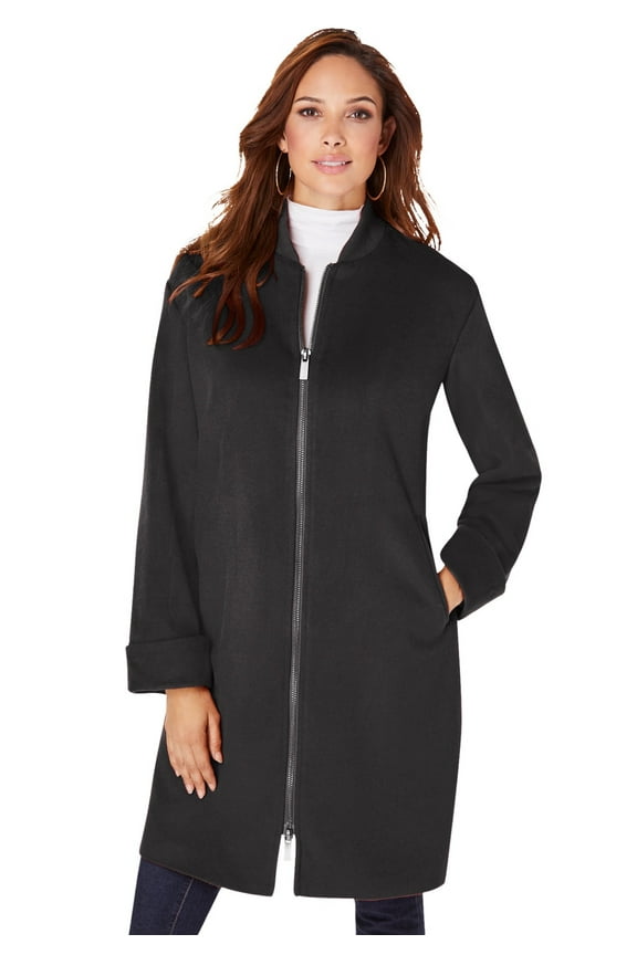 Women's Plus Size Wool Blend Driving Coat