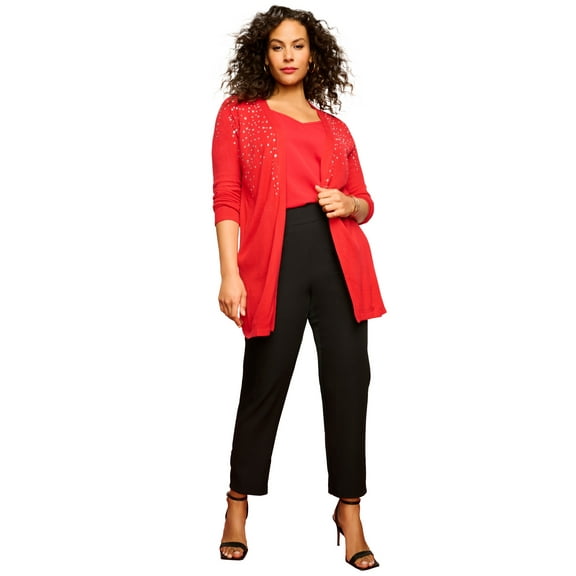 Roaman's Women's Plus Size Embellished Cardigan