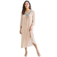 thumbnail image 1 of Roaman's Women's Plus Size Hand-Crinkled Embellished Kaftan, 1 of 5