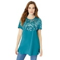 thumbnail image 1 of Roaman's Women's Plus Size Embellished Tunic With Side Slits, 1 of 4