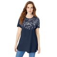thumbnail image 1 of Roaman's Women's Plus Size Embellished Tunic With Side Slits, 1 of 3