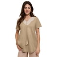 thumbnail image 1 of Roaman's Women's Plus Size Embroidered Notch-Neck Tassel Tunic, 1 of 2