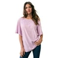 thumbnail image 1 of Roaman's Women's Plus Size Embroidered Slub Tee, 1 of 1