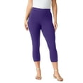 thumbnail image 1 of Roaman's Women's Plus Size Petite Plus Size Essential Stretch Capri Legging, 1 of 4