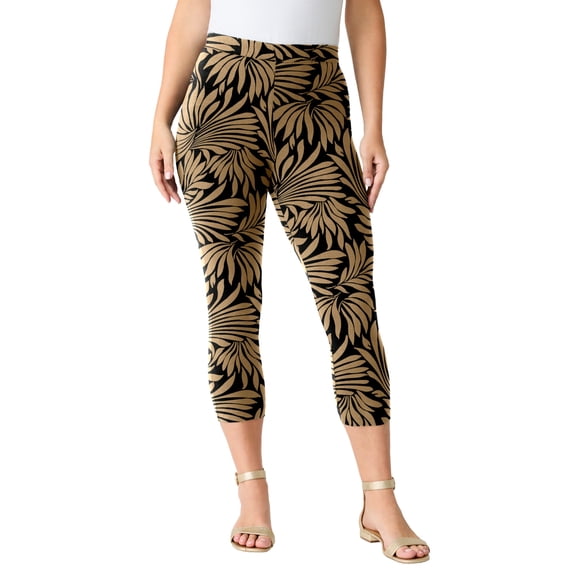 Roaman's Women's Plus Size Essential Stretch Capri Legging