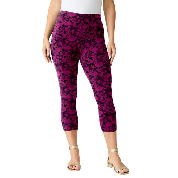 Roaman's Women's Plus Size Essential Stretch Capri Legging