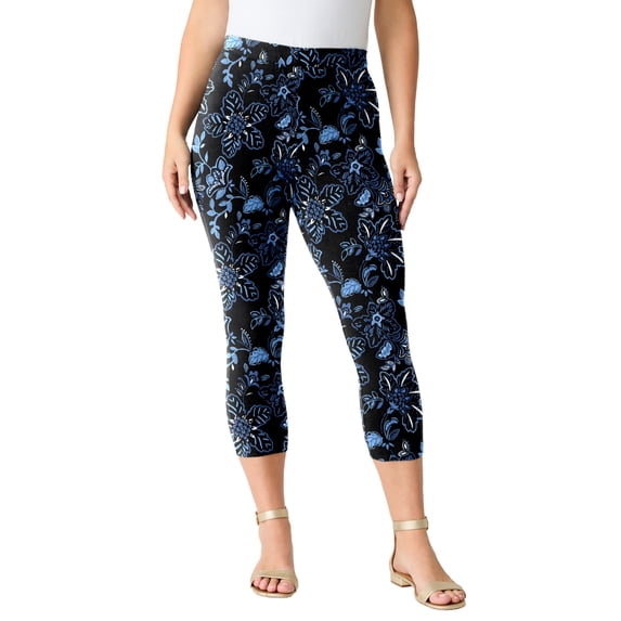 Roaman's Women's Plus Size Essential Stretch Capri Legging