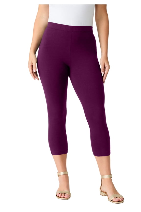 Women's Plus Size Petite Plus Size Essential Stretch Capri Legging