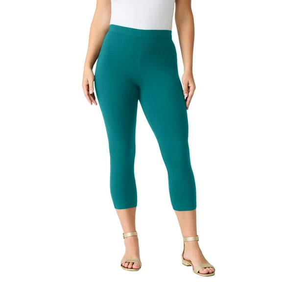 Roaman's Women's Plus Size Essential Stretch Capri Legging