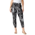 thumbnail image 1 of Roaman's Women's Plus Size Essential Stretch Capri Legging, 1 of 3