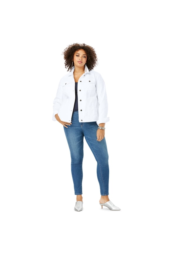 Women's Plus Size Classic Stretch Denim Jacket