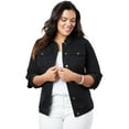 thumbnail image 1 of Roaman's Women's Plus Size Classic Stretch Denim Jacket, 1 of 6