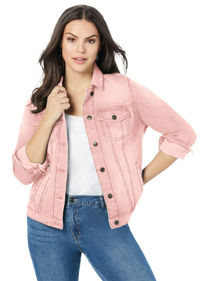 Roaman's Women's Plus Size Plus Size Classic Stretch Denim Jacket